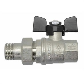 Кран шаровой со сгоном 1'' бабочка BUGATTI серия OREGON 322 (Италия) 03220037