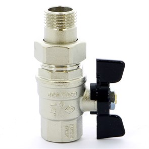 Кран шаровой со сгоном 1/2'' бабочка BUGATTI серия OREGON 322(Италия) 03220027