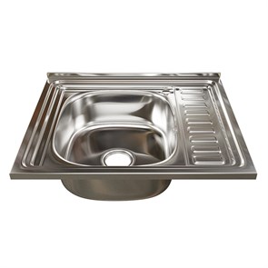 Мойка 60х50 (0,6) лев вып 3 1/2 MIXLINE 16см  с сифоном 538192