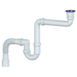 Сифон 1 1/2*40 Y315 под СТИРАЛЬНУЮ машину прямоточ. с гофрой 40*40*50  UNICORN Y315