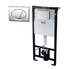 Комплект системы инсталляции Alcadrain для под. унитазаA101/1120с кн. M71(кн. хром-глянец) AM101/1120-3:1 RU M71-0001