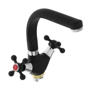 Смеситель для кухни 1/2 кер F5408-7 FRAP (выс.пов.излив, п/гайку, ЧЕРНЫЙ, силумин) F5408-7