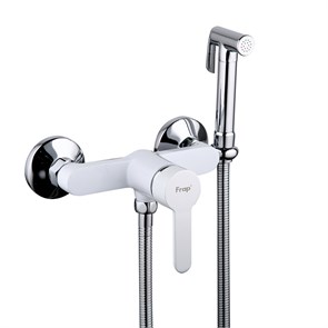 Смеситель с гигиенической лейкой 35k F2041-8 FRAP (белый/хром, латунь) F2041-8