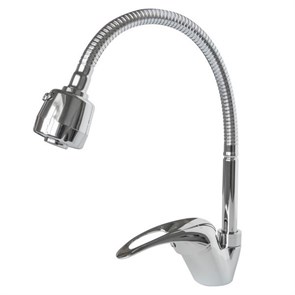 Смеситель для кухни 40к F4302-B FRAP (гибкий излив, с 2х реж. аэратором, п/гайку, хром, силумин) F4302-B