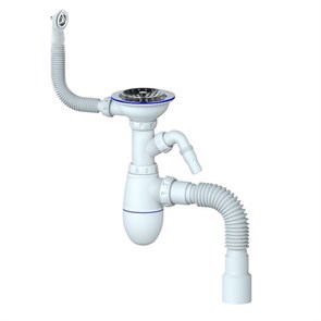 Сифон 3 1/2*40 B436V с круг. перел, с носиком, с гофрой 40*40*50 UNICORN B436V