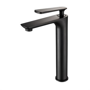 Смеситель для раковины 35к F1052-57 FRAP (высокий, литой, п/гайку, ЧЕРНЫЙ, латунь) F1052-57