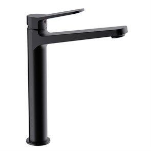 Смеситель для раковины 35к F1062-2 FRAP (высокий, литой, п/гайку, ЧЕРНЫЙ, латунь) F1062-2