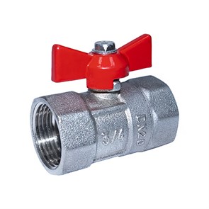 Кран шаровой 3/4'' вн/вн бабочка Практик 130  ГАЛЛОП никель 0101001