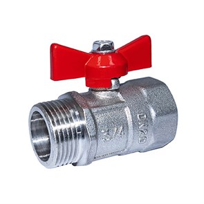 Кран шаровой 3/4'' вн/нар бабочка Практик 131  ГАЛЛОП никель 0101003