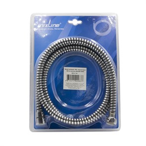 Шланг душевой 150 см имп/кон, ПВХ, черный/хром MIXLINE MIX-6-150 ЛЮКС (блистер) MIX-6-150