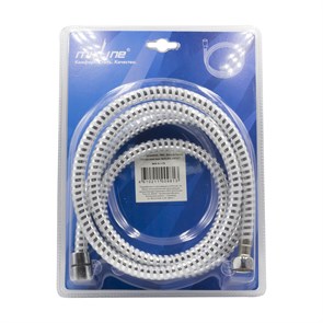 Шланг душевой 175 см имп/кон, ПВХ, белый/хром MIXLINE MIX-5-175 ЛЮКС (блистер) MIX-5-175