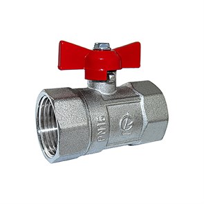 Кран шаровой 1' вн/вн бабочка 11б27п1 Практик 221 ГАЛЛОП никель 0101002