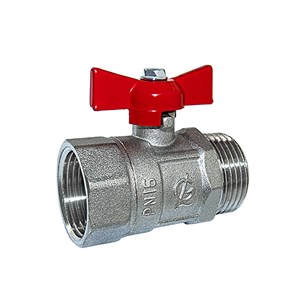 Кран шаровой 1' вн/нар бабочка 11б27п1 Практик 221 ГАЛЛОП никель 0101004