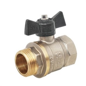 Кран шаровой 3/4'' вн/нар бабочка 11Б27п1 БАЗ Standart PN40 никель БАЗ.А31.1.20.НГ.40.Н