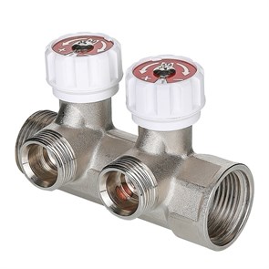 Коллектор 1''x3/4'' (евроконус) с регулировочными вентилями для подачи водоснабжения VALTEC (4 вых) VTc.570.NE.0604