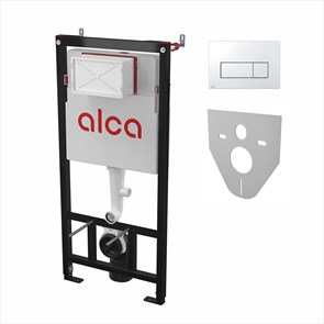 Комплект системы инсталляции Alcadrain для под. унитаза AM101/1120-4в1 RU M571-0001 (кнопка  хром ) AM101/1120-4:1 RU(VE)M571-0001