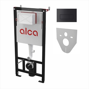 Комплект системы инсталляции Alcadrain для под. унитаза AM101/1120-4в1 RU M578-0001 (кнопка черная) AM101/1120-4:1 RU(VE)M578-0001