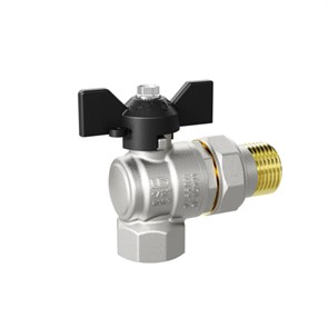 Кран шаровой со сгоном угловой 1''  бабочка LD PRIDE LD 47.206.25