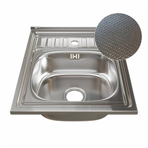 Мойка 50х60 (0,6) вып 3 1/2 MIXLINE 16см  с сифоном ДЕКОР 555229