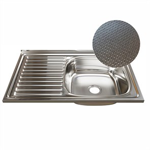 Мойка 80х50 (0,6) прав вып 3 1/2 MIXLINE 16см с сифоном ДЕКОР 555233