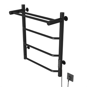 {{photo.Alt || photo.Description || 'Полотенцесушитель MIXLINE MIRA  60х50 (таймер, 251Вт, 3 перекладины + ПОЛКА) электрический ЧЕРНЫЙ'}}