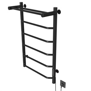 {{photo.Alt || photo.Description || 'Полотенцесушитель MIXLINE MIRA  80х50 (таймер, 336 Вт, 5 перекладин + ПОЛКА) электрический ЧЕРНЫЙ'}}