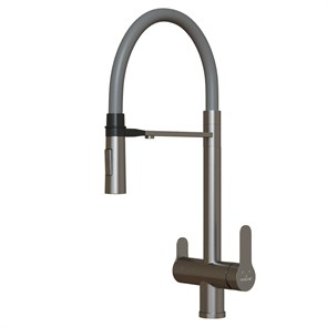 {{photo.Alt || photo.Description || 'Смеситель для кухни 35k MIXLINE MLSS-0401 СЕРЫЙ гиб. излив магнит, подкл.к фильтру, п/гайку САТИН'}}