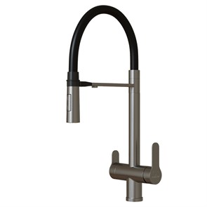 {{photo.Alt || photo.Description || 'Смеситель для кухни 35k MIXLINE MLSS-0401 ЧЕРНЫЙ гиб. излив магнит, подкл.к фильтру, п/гайку САТИН'}}