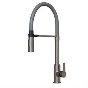 {{photo.Alt || photo.Description || 'Смеситель для кухни 35k MIXLINE MLSS-0402 серый гибкий излив магнит, п/гайку САТИН'}}