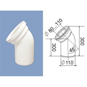 Труба фановая 110*45  Т110.45.00 Уклад Т110.45.00