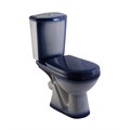 Унитаз-компакт "Комфорт" синий (косой, нижн, сид. полип., 2-кн арм) (Rosa) 4620008191027