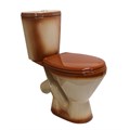Унитаз-компакт "ЭЛЕГАНТ" коричневый (косой, нижн, сид.полип., арм) (Rosa) 4620008195681