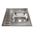 Мойка 60х60 (0,8) прав вып 3 1/2 MIXLINE 18см  с сифоном 528019