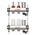 Коллекторная группа VRT® 1'' х 3/4'' (евроконус)  2 вых, авт в/отвод, c расходомерами VRT-1116-252002