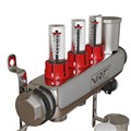 Коллекторная группа VRT® 1'' х 3/4'' (евроконус)  3 вых, авт в/отвод, c расходомерами VRT-1116-252003