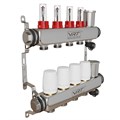 Коллекторная группа VRT® 1'' х 3/4'' (евроконус)  4 вых, авт в/отвод, c расходомерами VRT-1116-252004
