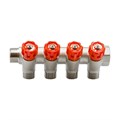Коллектор 3/4''x1/2'' с регулировочными вентилями VRT (4 вых) VRT-8801-201504