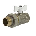Кран шаровой со сгоном 1/2'' бабочка БЕЛАЯ  LD PRIDE LD 47.306.15 W