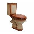 Унитаз-компакт "Уют" коричневый (косой, нижн, сид полип, 2-кн арм) (Rosa) 4630055558797