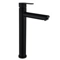 Смеситель для раковины 35к F10801-62 FRAP (высокий, литой, п/гайку, ЧЕРНЫЙ, нерж.сталь) F10801-62