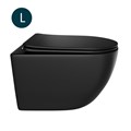 Унитаз подвесной безободковый WAVE ROUND сид. дюропласт, м/л, быстр, ЧЕРНЫЙ матовый (L) 550500