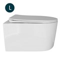 Унитаз подвесной безободковый WAVE SOLO сид. дюропласт, м/л, быстр, БЕЛЫЙ глянец (L) 550507