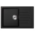Мойка ML-GM19 КОМФОРТ с крылом, ультра-черная (344),  750*500*200мм 00-00009406