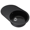 Мойка ML-GM16 КОМФОРТ овальная с крылом, ультра-черная (344), 730*460*180мм 00-00009371
