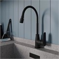 Смеситель для кухни 35к Milardo M07BL2FM05 "Meal" выс.гибкий излив, душ насадка, п/гайку ЧЕРНЫЙ мат M07BL2FM05