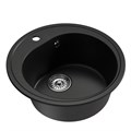 Мойкa ML-GM11 КОМФОРТ круглая, ультра-черная (344), 500мм (глуб. чаши 180) 00-00009310