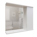 Зеркальный шкаф "Лайн-80" правый с подсветкой (ПВХ) zsЛАЙН80.R-01