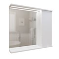 Зеркальный шкаф "Лайн-80" правый с подсветкой (ПВХ) zsЛАЙН80.R-01