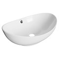Раковина накладная на столешницу WAVE Star 590*390*195 ш*г*в с переливом,белый,овал 552547