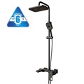 Душевая система 35к MIXLINE ML34-06 "Solo Black" излив лейка 3 поз.+лейка"Тропический душ" ЧЕРНЫЙ ML34-06